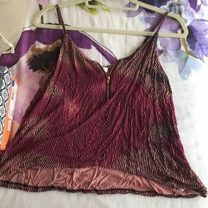 Silence & Noise Pink tie dye tank top